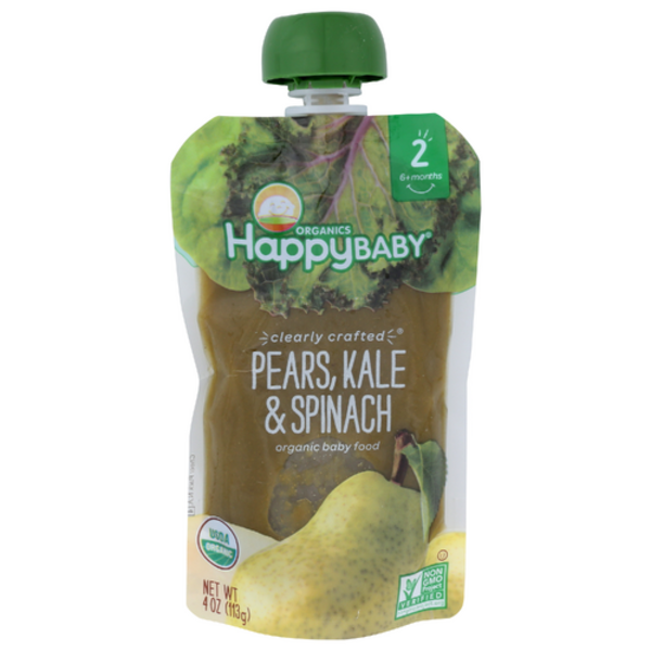 Happy Baby Organic Pear Kale & Spinach Stage 2 Pouch