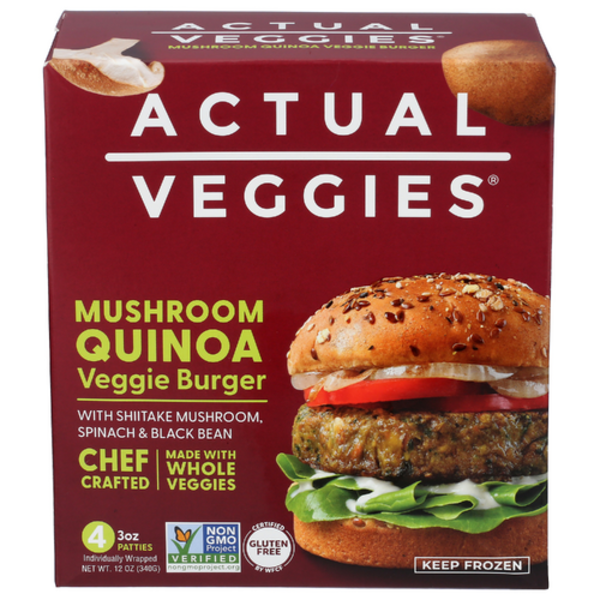 Actual Veggies Mushroom Quinoa Veggie Burgers
