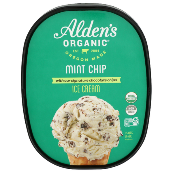 Alden's Organic Mint Chip Ice Cream