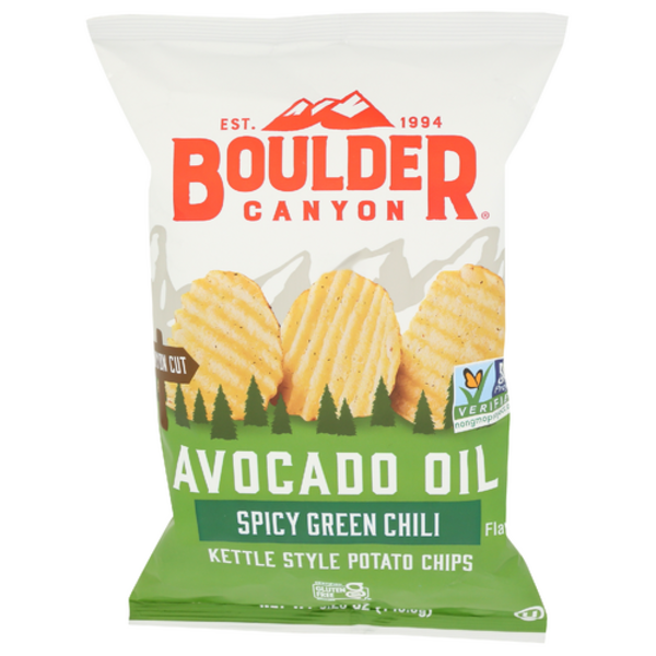 Boulder Canyon Spicy Green Chili Avocado Oil Kettle Potato Chips
