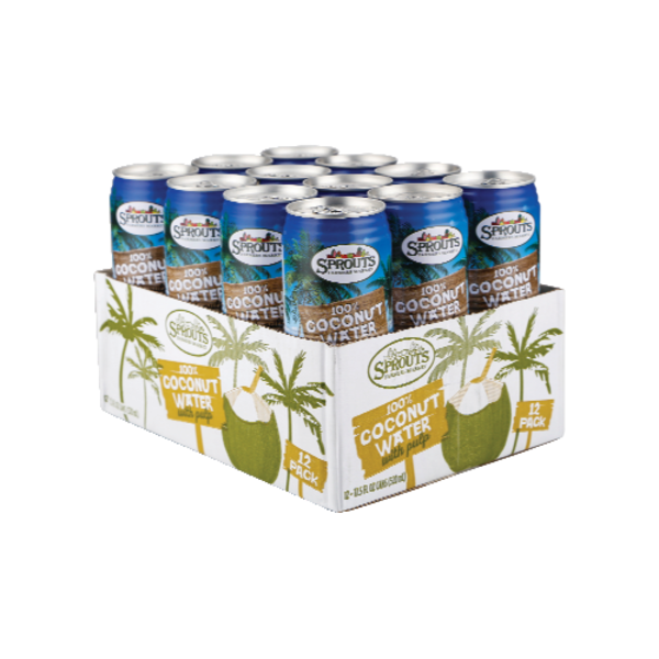 Sprouts 100% Coconut Water With Pulp 12 Pack